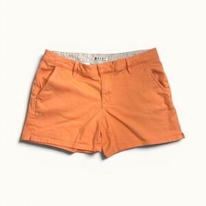Roxy Twill Shorts Womens Size 9 Orange Mid Rise Embroidered Heart Logo Casual